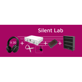 KIT 30 Cuffie + Trasmettitore + Trolley + Stazione di Ricarica USB completa di cavi Silent LAB T10